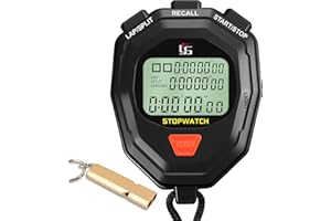 SZBJSMF Chronomètre avec Sifflet,Chronometre Professionnel 60 Mémoire avec Fonction Muet électronique pour la Course à Pied, Le Football, la Natation, Le Fitness, etc.