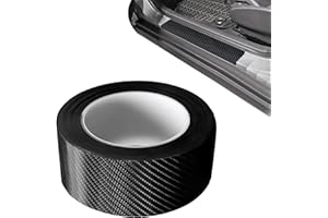 TIGMEW 5cm x 5m Carbon Folie Auto Schwarz Auto Einstiegsleisten Kohlefaser Aufkleber Kratzfest Verschleißfest Wasserdicht Langlebig Ohne Herunterzufallen Einstiegsleisten Schutz Für Die Meisten Autos