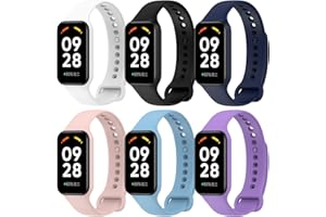 BABEJIA 6PCS Cinturino Compatibile con Xiaomi Smart Band 8 Active e Redmi Band 2, Cinturini di Ricambio per Xiaomi Mi Band 8 Active/Redmi Band 2, Traspirante, Morbido, Lunghezza Regolabile