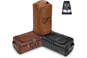 Personalized Toiletry Bag for Men, Custom Engraved Travel Dopp Kit Bag, Customized Name Initials Gift for Groomsmen, Best Man