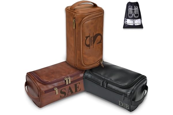 Trousse de Toilette personnalisée pour Homme, Trousse de Voyage Dopp Kit, Nom personnalisé Initiales Cadeau pour garçons d'honneur, Meilleur Homme, Fête des pères, Mariage, Anniversaire, Mari