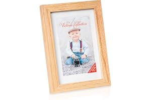 VICTORIA COLLECTION Kolekcja Victoria Ramka na Zdjęcia z Litego Dębu - Klasyczna Drewniana Ramka na Zdjęcia 10x15 cm | Wolnostojąca Ramka na Zdjęcia Odpowiednia na Biurko i Ścianę | Portret i Pejzaż