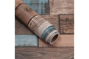 Livelynine Papier Adhésif pour Meuble Bois de 45CM*7M Papier Peint Bois Vintage pour Mur Salon Chambre Rouleau Adhésif Décoratif Amovible Lavable imperméable Imitation Planche Bois Mural