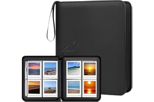 RUIBYTREE Album fotografico grande con 256 tasche per le foto istantanee Polaroid i-Type, 600 e SX-70 (6368) (Nero)