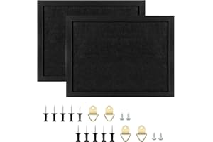 Okydoky 2 Stücke 28 * 37 * 2cm Schwarz Pinnwand mit Holzrahmen, Memoboards, Filz Pinnwand mit Stecknadeln für DIY Dekoration, Filzboard für Küche und Büro, Schule und Haus(BK,2pcs).DE