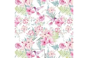 Tissu Pingianer 100 % coton à rayures et fleurs 100 x 160 cm vendu au mètre