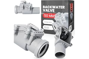 INSTALGURU Valvola Antiriflusso Diametro dn 50 PVC di non Ritorno di Fine Linea con Bloccabile per Linee Fognarie Liquami