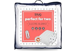 SNUG IS HAPPY SLEEP Snug Snuggle Up Perfect for Two Electric Blanket King - Heated Electric Underblanket with Dual Control One for Each Half, 3 Heat Settings, Overheat Protection and Fitted Straps - King