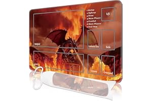 Nkddert MTG Playmat, 24x14in TCG Card Playmat Stitched Edges MTG Commander Playmat 3mm Thick Waterproof Board Game Nature Scenery Pattern Play Mat with Storage Bag