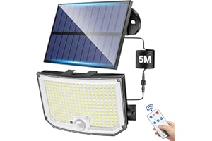 PIKOY Solar Lights Outdoor Lights, [238LED+3 Mode+Remote] Solar Security Lights Outdoor Motion Sensor 270°,IP65 2200mAh Outdoor Wall Lights