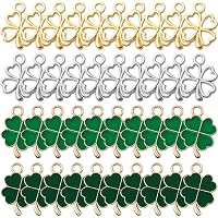60 Pendentifs Trèfle à 4 Feuilles En Métal - Porte-bonheur, Pour DIY Bijoux (collier, Boucles D'oreilles) - 8