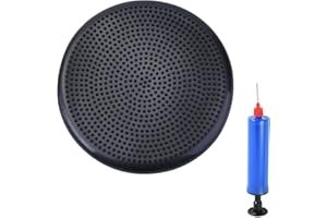 MIKIULY Coussin D'équilibre,Coussin Gonflable,Coussin D'assise Ballon avec Pompe,Coussins de Stabilité 33cm,Disque D'équilibre,pour Le Yoga,pour Core Training,Fitness,Entraînement d’agilité,Gymnastique,Noir
