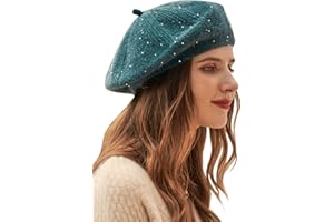 Wantonfy Béret Femme Bonnet Hiver Automne pour Femme Laine Béret Casquettes Souples Français Automne