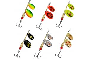 MINGBOLIN Paljetter konstgjort bete spinner blinkersset fiskedrag 6 st