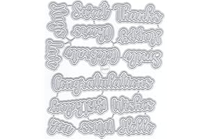 DzIxY Shadow English Words Metal Cutting Dies for Card Making Kit Embossing Paper Die Cuts Sets Scrapbooking Machine Stencils Storage Pockets Supplies
