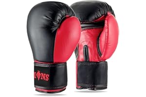 Lions Boxing Gloves - Premium Faux Leather, Pro Sparring Training Muay Thai Gloves, MMA Punching Kickboxing Bag Focus Mitts Fighting Training Workout for Men Women