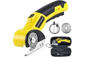 Feelhap Tijeras Eléctricas Inalámbrico, Cúter Rotativo Eléctrico con Bloqueo de Seguridad, Tijeras Electricas Carton, Herramienta de Corte 4V Cortador de Cartón Recargable para Tela Alfombra Cuero