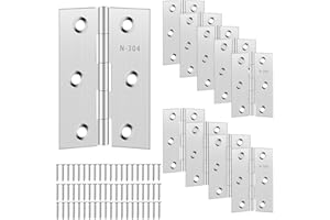 DesertBoy 10 Stück Edelstahl Scharniere Steckverbinder 75mm × 50mm x 1mm Edelstahl Tür-Scharnier Scharnier Edelstahl Türband Scharnier Scharniere Klappbar mit Schraube für Türen, Fenster, Schränke