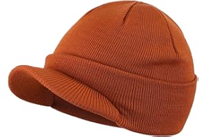 Magracy Unisex męska ciepła czapka beanie outdoorowa podwójna dzianinowa czapka z daszkiem czapka zimowa, Dynia, Rozmiar uniwersalny