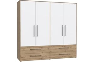 FORTE DEINE TANTE EMMA MKSS845-C830 MOKKARIS Armadio ca. 206 x 200 x 59 cm, rovere Artisan Nb. / Bianco