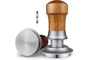 ceelatti Tamper 54 mm, Presse-Expresso calibrated à Pression calibratée, régulateur de Pression, à Ressort, pour Porte-Filtre Breville Sage 54 mm, poignée en Bois de Noye