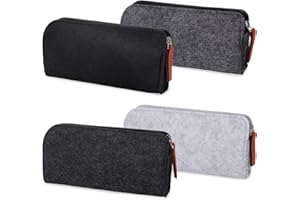 umorismo 4 Stück Filz Mäppchen, Federmäppchen Multifunktions Briefpapier Beutel Kosmetiktasche mit Reißverschluss für Stifte Bleistifte Leuchtmarker Andere Schulbedarf