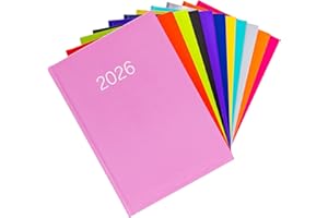 evelay 2026 Diary A5 Week to View Full Year Office Organiser Planner Hardback Diaries - Pink