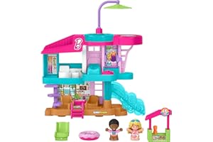 Fisher-Price Little People Toddler Toy Barbie Beach House Playset with Figures & Accessories for Preschool Pretend Play Kids Ages 18+ Months, JCW71