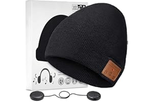 ZRUHIG Bluetooth Beanie Hat, Bluetooth V5.0 Winter Music Hat Knit Running cap Men with Stereo Speakers Upgraded Unisex Wireless Hats Unique for Women Mom Her Men Teens Boys Girls…