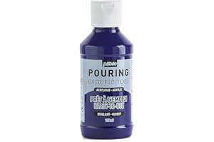 Pebeo Pouring Experiences 524617, Pittura Acrilica Premiscelata, 118 ml, Blu Ciano