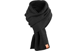 Rough Scarf - Schal, Strickschal, Langschal mit Echt-Leder Veredelung (Manufaktur13/M13)