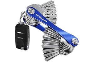 KeySmart - Portachiavi e organizzatore di chiavi compatto (max. 22 chiavi, Blu)