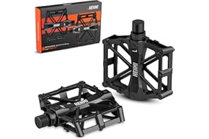 HENMI Fahrradpedale 9/16 Zoll Aluminium MTB Pedale mit Abgedichtete Lager Fahrrad Pedalen rutschfest Breites Plattformpedal f