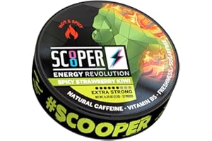 SCOOPER Energy 1x Spicy Strawberry Kiwi Xtra Strong | 80 MG Koffein pro Pouch | 12 Pouches pro Dose | Zuckerfrei & Vegan