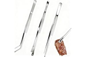 BORISCA 3 Pièces Pince Barbecue Inox, Pincette de Cuisine en Acier Inoxydable, 30 cm Pince Alimentaire, 3 Types de Pince du Chef, Utile de Cuisine pour la Cuisson, Le Barbecue et la Pâtisserie
