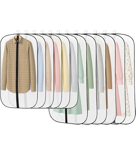 6 stuks kledingzakken 60 x 100 cm, PEVA doorschijnende kledinghoezen, 40 inch pak opbergzakken, jurk organizer tassen gebruikt om shirts, winterjassen, jassen, avondjurken en andere kledingstukken te