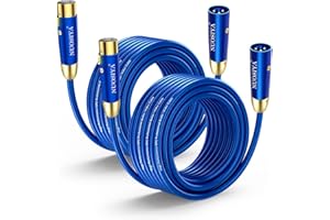NUOSIYA Cavo XLR 10m 2 Pack, Microfono XLR Maschio Femmina, Professionale Adattatore XLR Bilanciato Stereo, Hifi Cavi Canon Connettori per Mixer, Altoparlante, Preamplificatore, Alimentazione Phantom