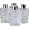 Ougual Set of 4 Cylindrical Glass Diffuser Bottles 9.8cm High 120ml Fragrance Accessories for Essential Oils