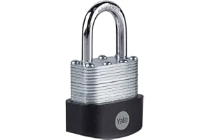 YALE SECURITY Yale Y125B/40/122/1 - Cadenas extérieur acier laminé 40 mm, anse acier cémenté, 3 clés - Pour garage, portail, abris de jardin...