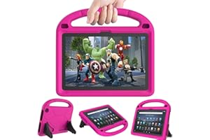 Fire HD 10 & Fire HD 10 Plus Case for Kids(11th/13th Generation, 2021/2023 Release) - Kricsertg Lightweight Shockproof Kid-Proof Cover with Stand for Fire HD 10 Kids Tablet & Kids Pro Tablet, Pink