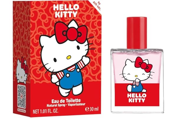 Hello Kitty Eau de Toilette pour Enfant dans un joli flacon en verre et motif Kitty Cadeau pour Fille (30 ml)