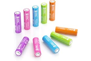 EBL AA Rechargeable Batteries 2500mAh High Capacity Long Lasting Ni-MH Batteries 10 Packs (New Packaging, Images Coming Soon)