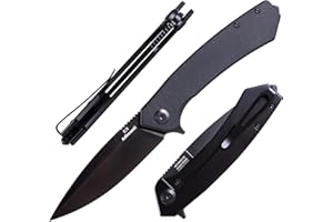Firebird Ganzo Skimen-SH Coltello Pieghevole Tascabile Nero DLC D2 Lama in Acciaio Manico G10 con Clip per Attività Ricreative All'aperto Caccia Pesca Coltello da Campeggio - Nero