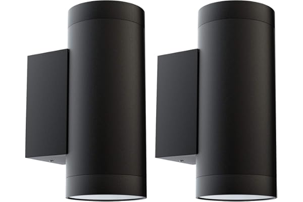 Klighten 2 pcs Applique Murale Exterieur GU10 Aluminium Up/Down Eclairage Exterieur, IP65 Étanche Lampe Murale Exterieur pour Jardin Couloir Entrée Patio, Ampoule non Incluse, Noir