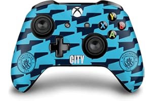 Head Case Designs Officially Licensed Manchester City Man City FC City Pattern Logo Art Vinyl Sticker Gaming Skin Decal Cover Compatible With Xbox One S/X Controller