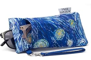 Face Shadow Custodia per Occhiali da Sole Morbida a Scatto per 2 Occhiali da Sole in Microfibra per Donna e Uomo, Unisex