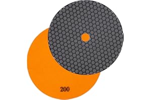 Disco abrasivo diamantato professionale EDW per levigatura a secco, 125 mm, grana 200, supporto adesivo, per pietra naturale e artificiale, granito, marmo, vetro, ceramica e piastrelle