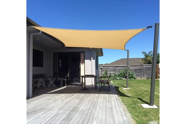 AXT SHADE Voile d'ombrage Carré 2,5x2,5m Toile Ombrage HDPE Respirant UV Protection pour Terrasse Jardin Extérieur-Sable