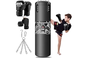 JUOIFIP Saco de Boxeo Niños Sin Relleno de 3 a 12 años MMA Kickboxing Boxeo Karate Muay Thai Karate