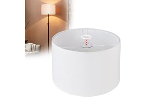 EFUTURETIME Lampskärm i Tyg H20 X Ø 30 cm, Rund Cylindrisk Lin Naturlig Passar På Fot E14/E27, för Stålampa Taklampa Suspensi